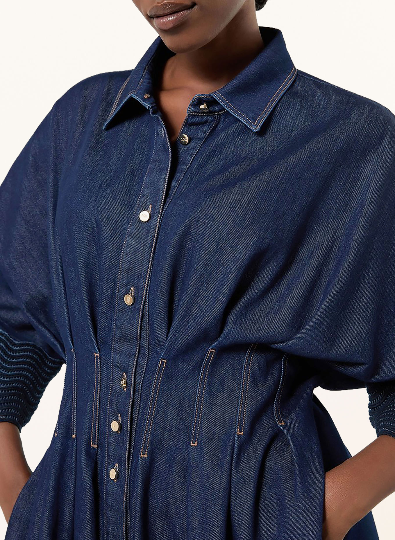 MARINA RINALDI Jeansjurk MRSSKIPPER met 3/4-mouwen: BLAUW