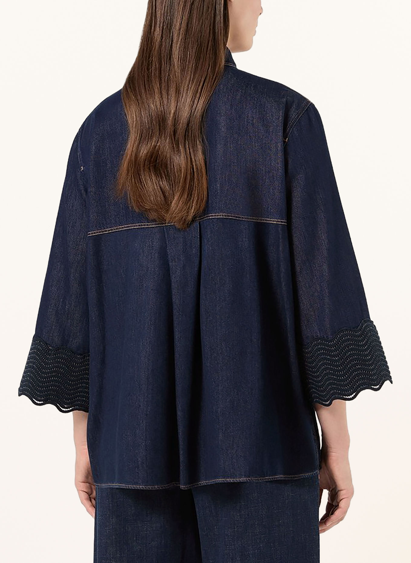 MARINA RINALDI Oversized-Jeansbluse MRSABISSI mit 3/4-Arm: DUNKELBLAU