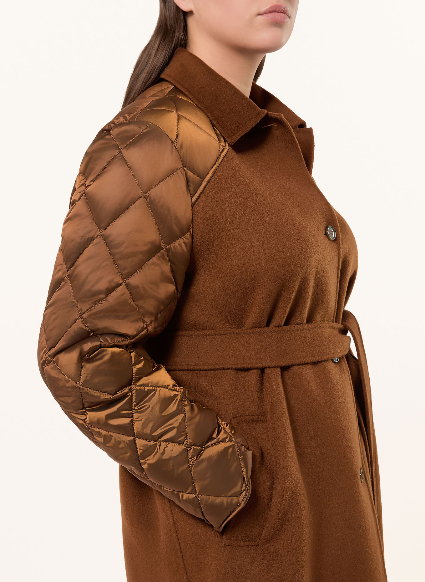 PERSONA MARINA RINALDI PMRMAESA Jacket in a blend of materials: BROWN