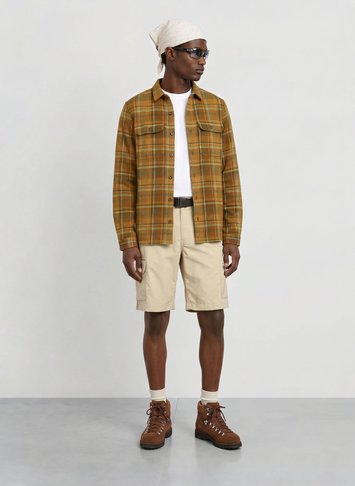 patagonia FJORD LOFT Shirt: BROWN / ORANGE / MINT