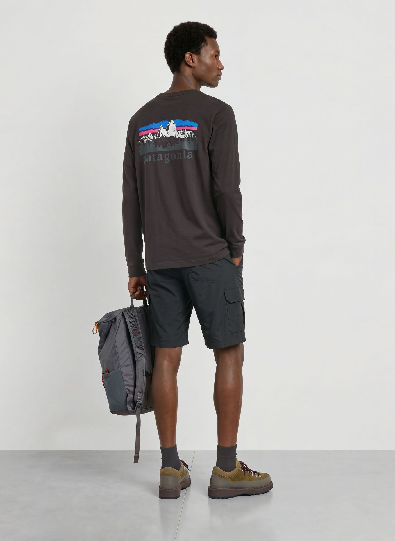 patagonia Longsleeve FITZ ROY FOOTHILLS: DONKERGRIJS