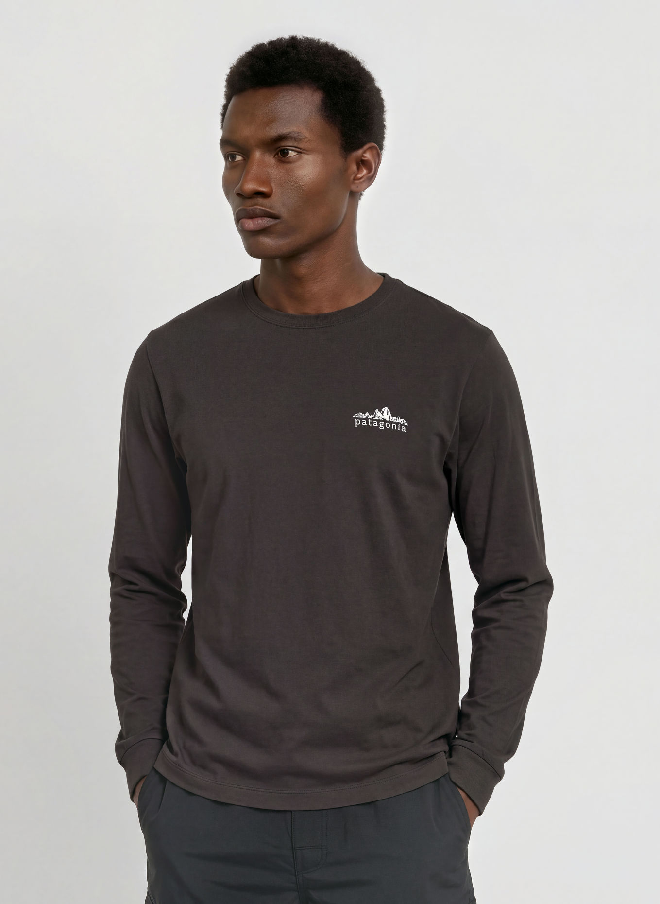 patagonia Longsleeve FITZ ROY FOOTHILLS: DONKERGRIJS