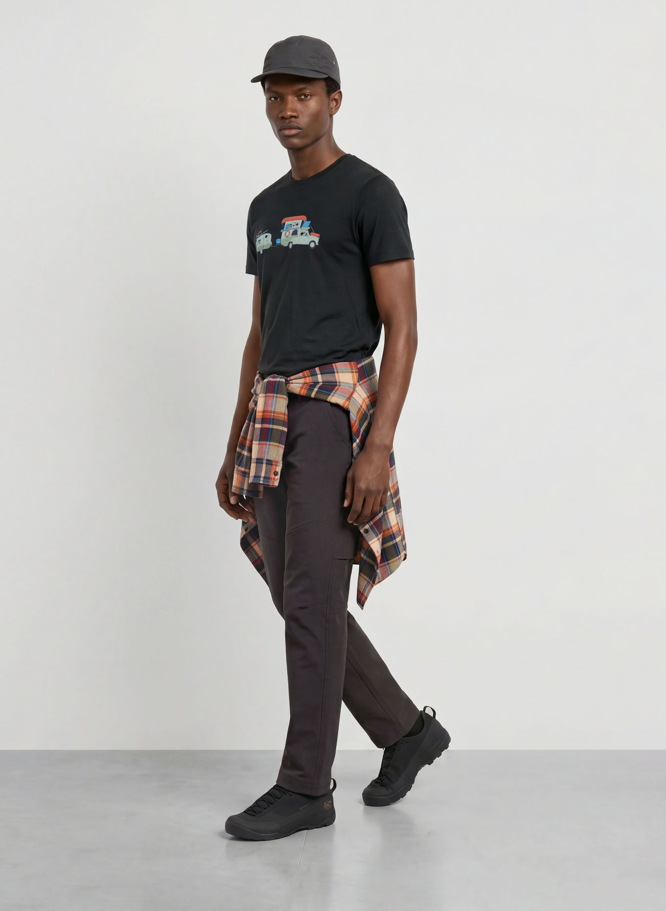 icebreaker T-shirt MERINO 150 TECH LITE: ZWART / ROOD / GROEN