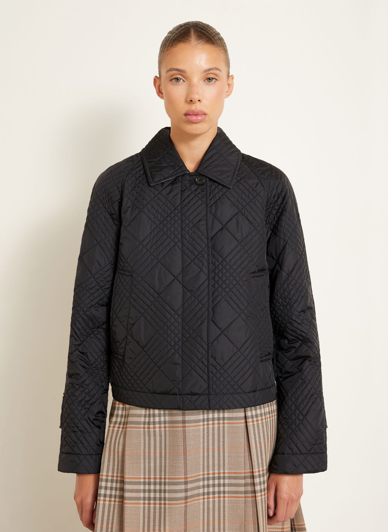 BURBERRY Kurtka pikowana TIFFIELD: CZARNY