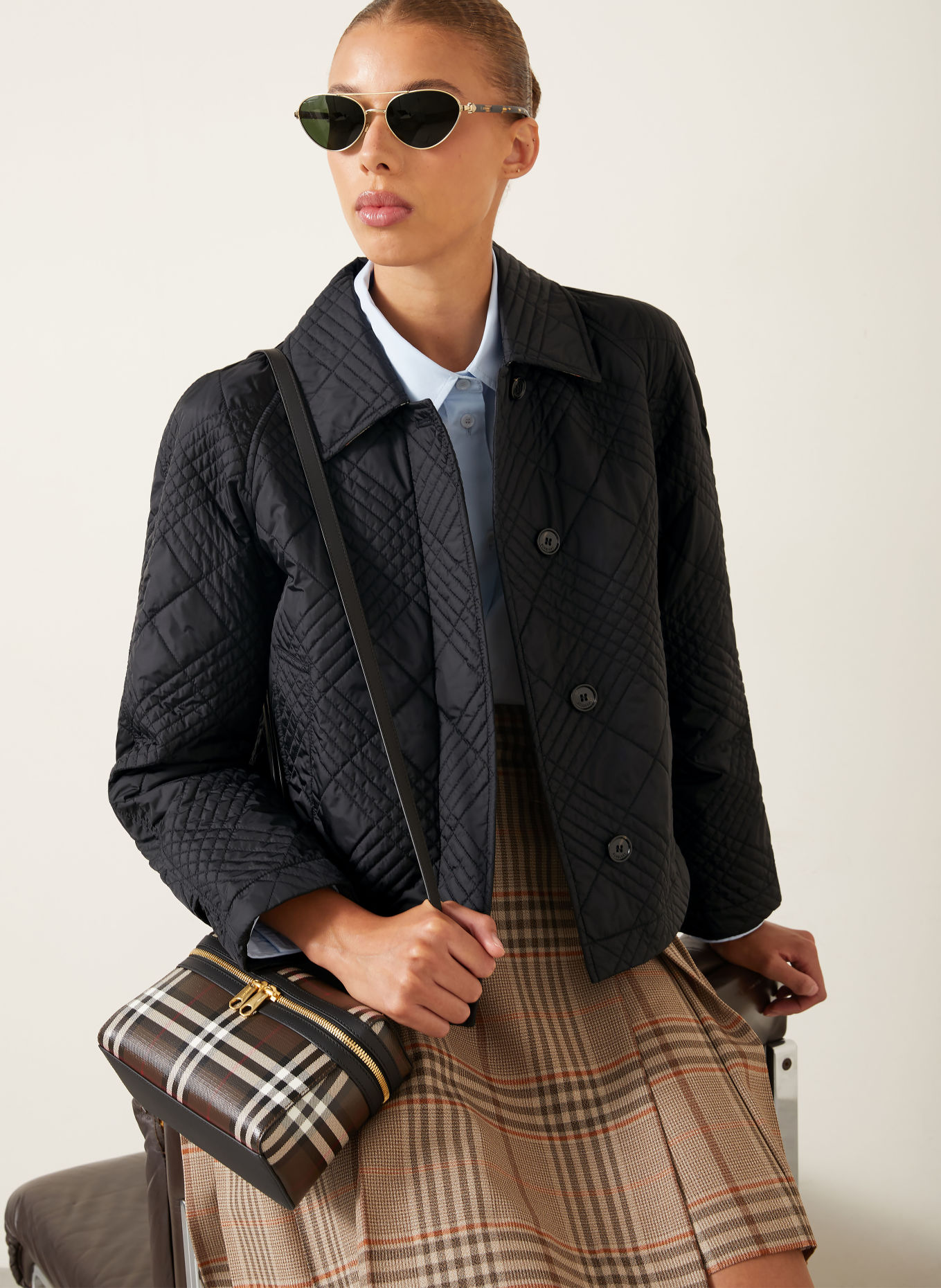 BURBERRY Kurtka pikowana TIFFIELD: CZARNY