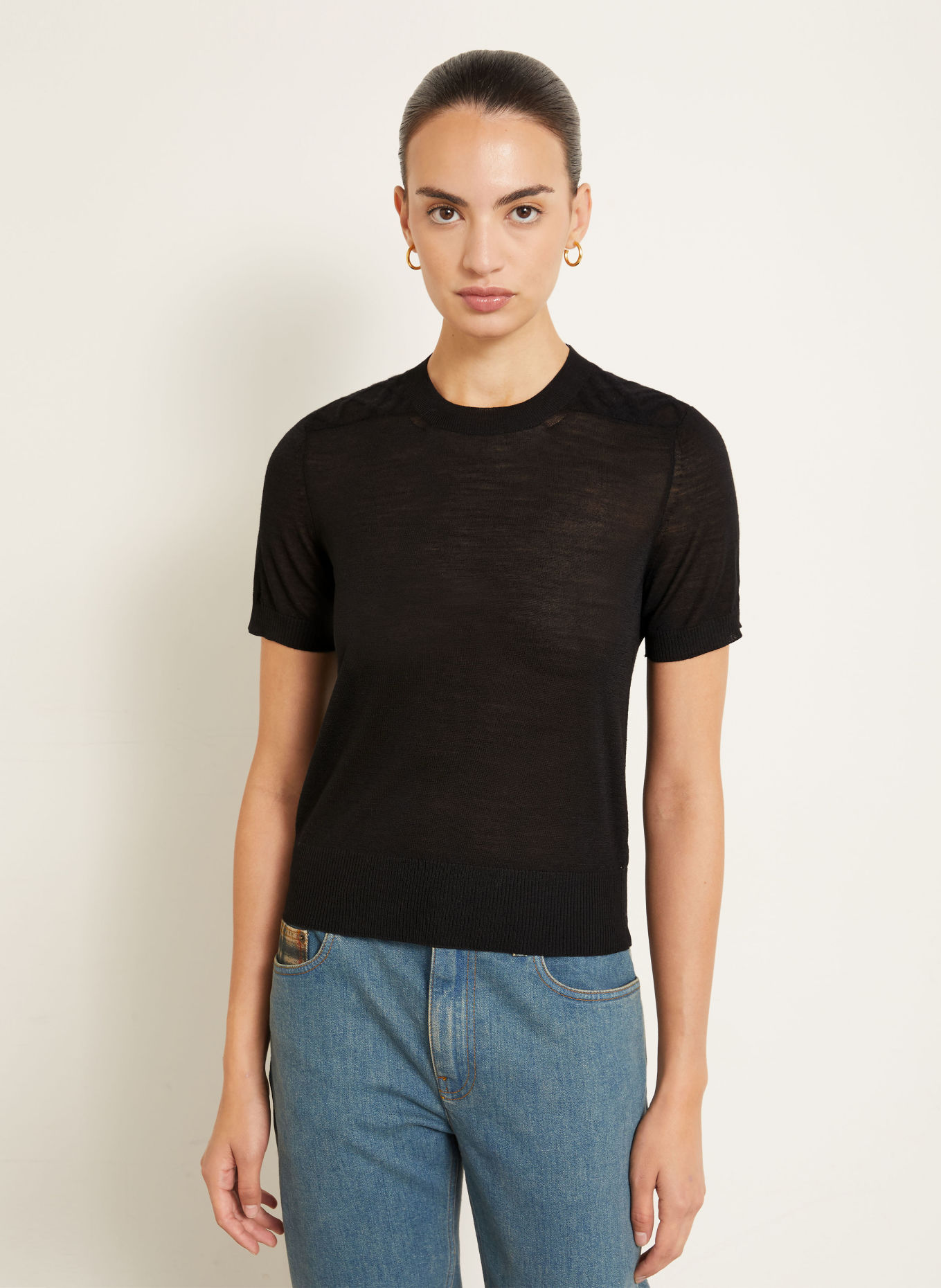 BURBERRY WINNIE Knit shirt: BLACK