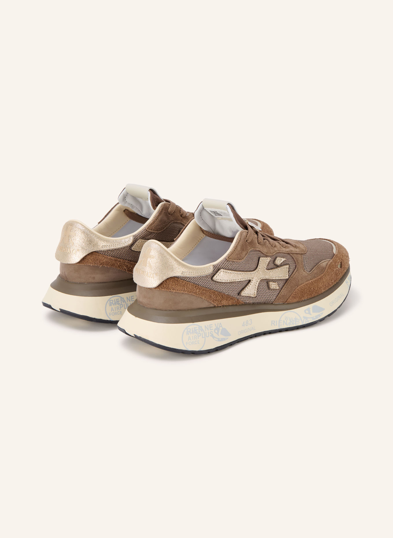 PREMIATA LAURYN Sneakers: BROWN / GOLD / CREAM