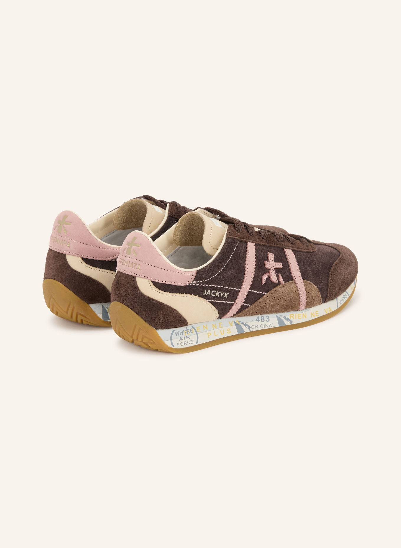 PREMIATA Sneaker JACKY: DUNKELROT / DUNKELBRAUN / ALTROSA