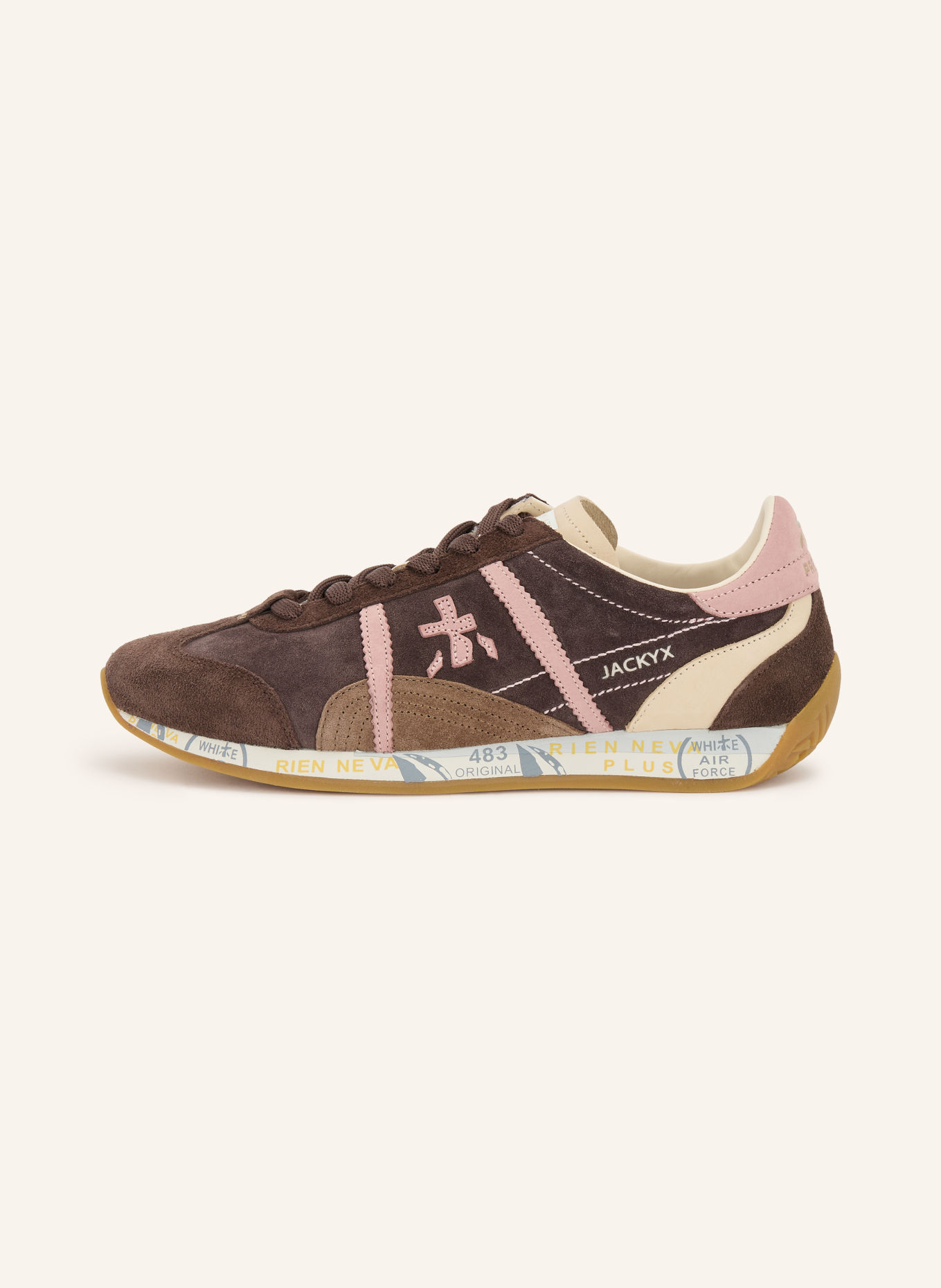 PREMIATA Sneaker JACKY: DUNKELROT / DUNKELBRAUN / ALTROSA