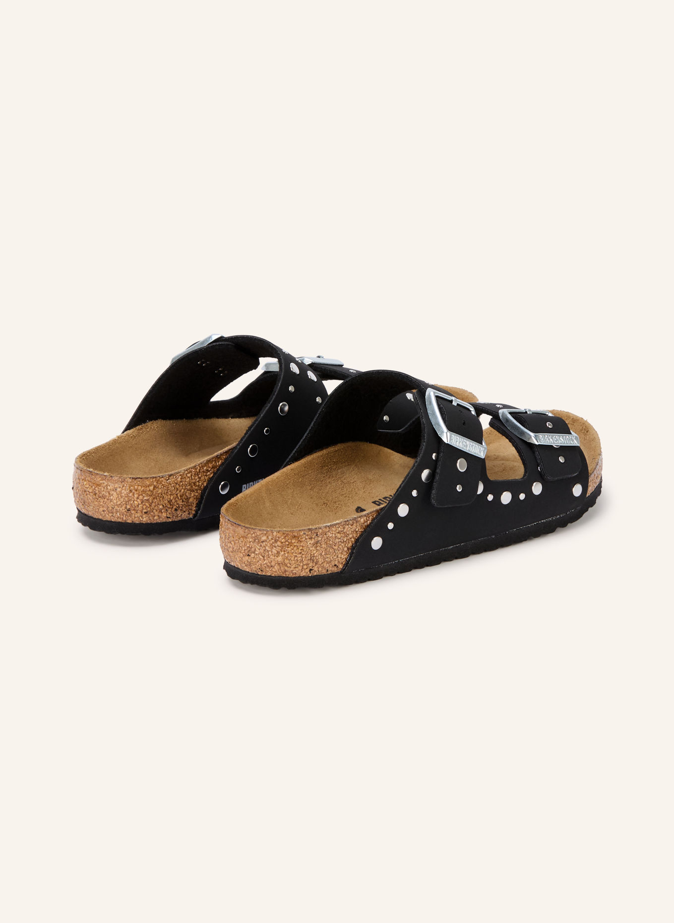 BIRKENSTOCK Sandales ouvertes ARIZONA RIVETS à rivets: NOIR / ARGENT