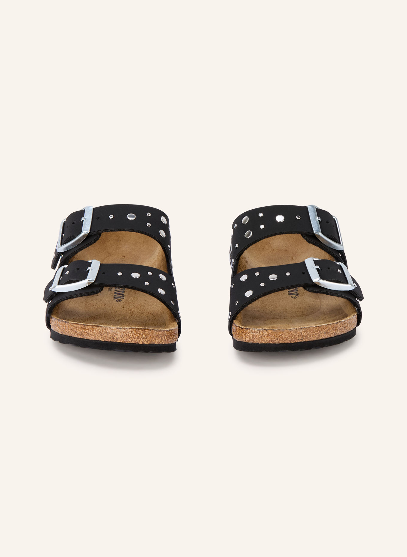 BIRKENSTOCK Sandales ouvertes ARIZONA RIVETS à rivets: NOIR / ARGENT