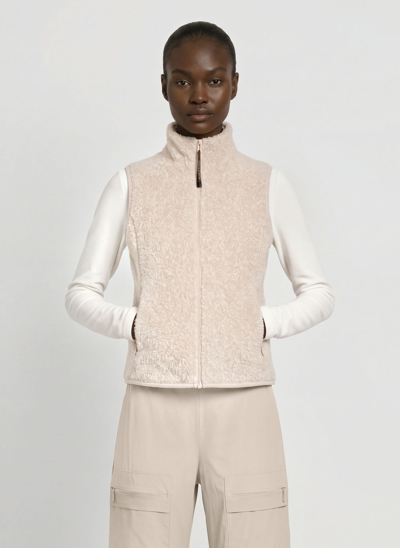 JEANNE BARET Fleece bodywarmer GLACE: BEIGE