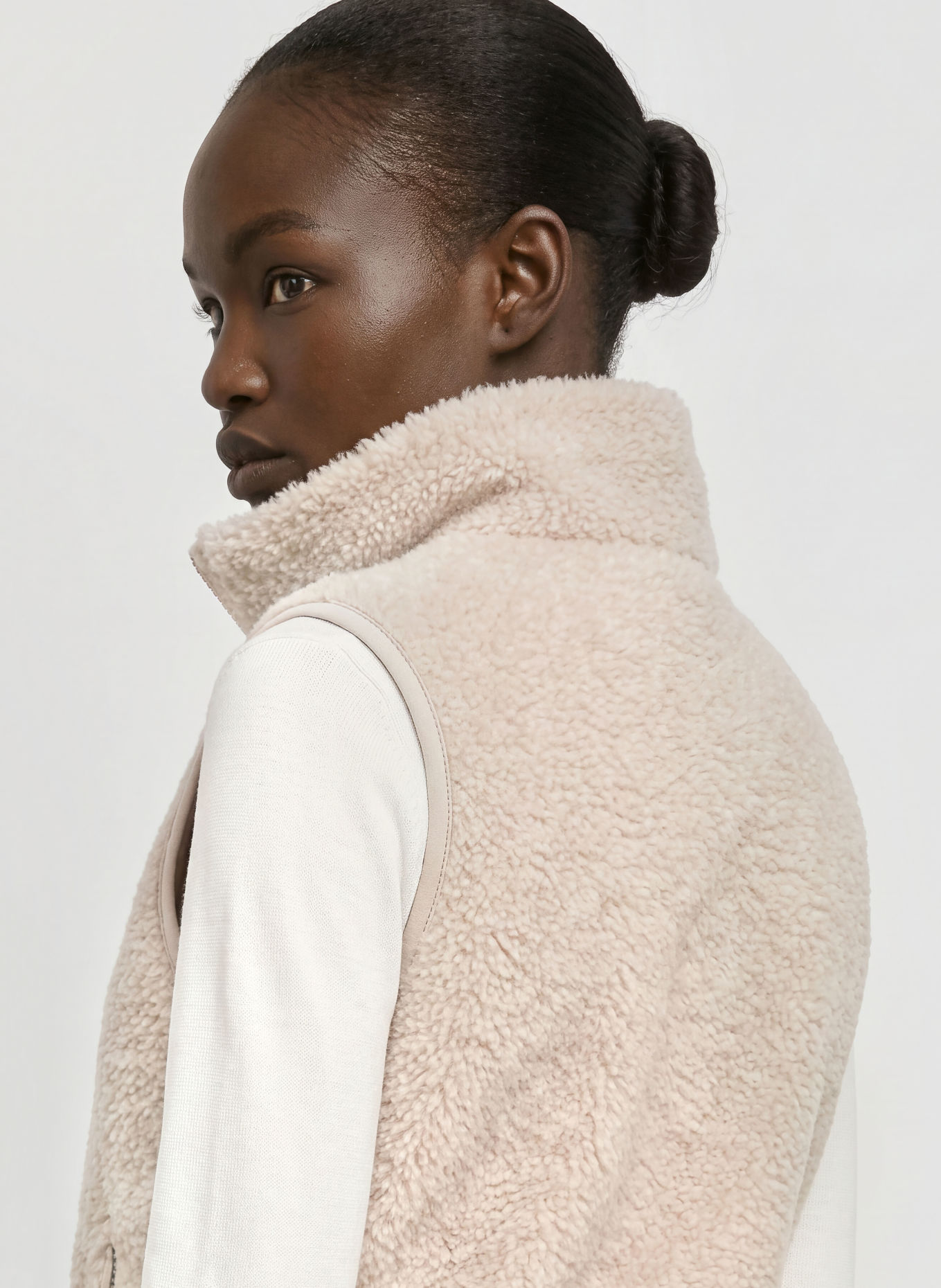 JEANNE BARET Fleece bodywarmer GLACE: BEIGE