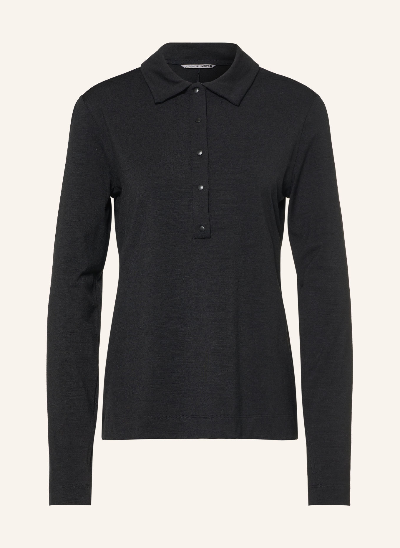 JEANNE BARET Jersey-pikétröja NAVARINO: SVART