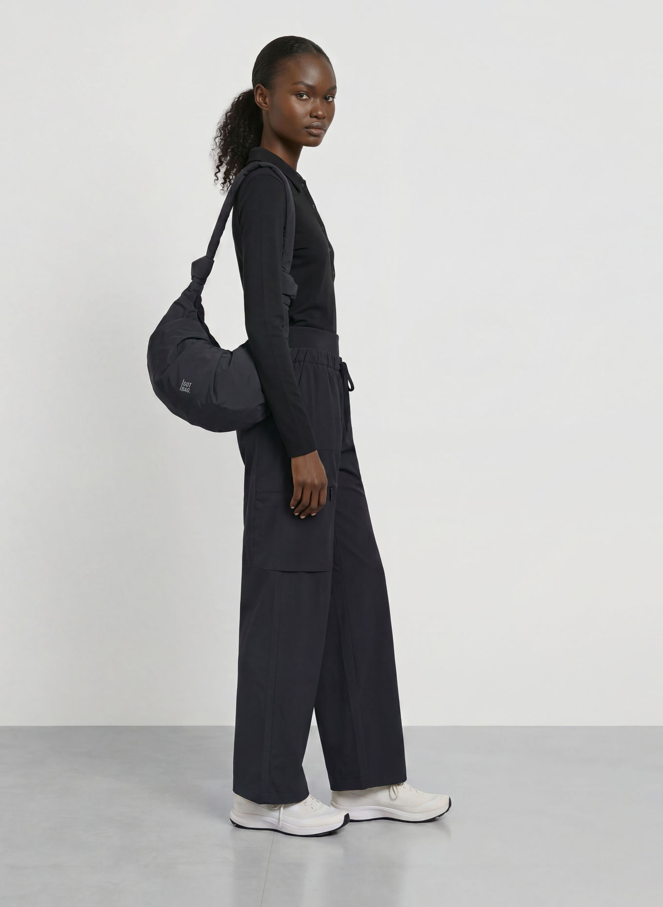 JEANNE BARET Jersey-pikétröja NAVARINO: SVART
