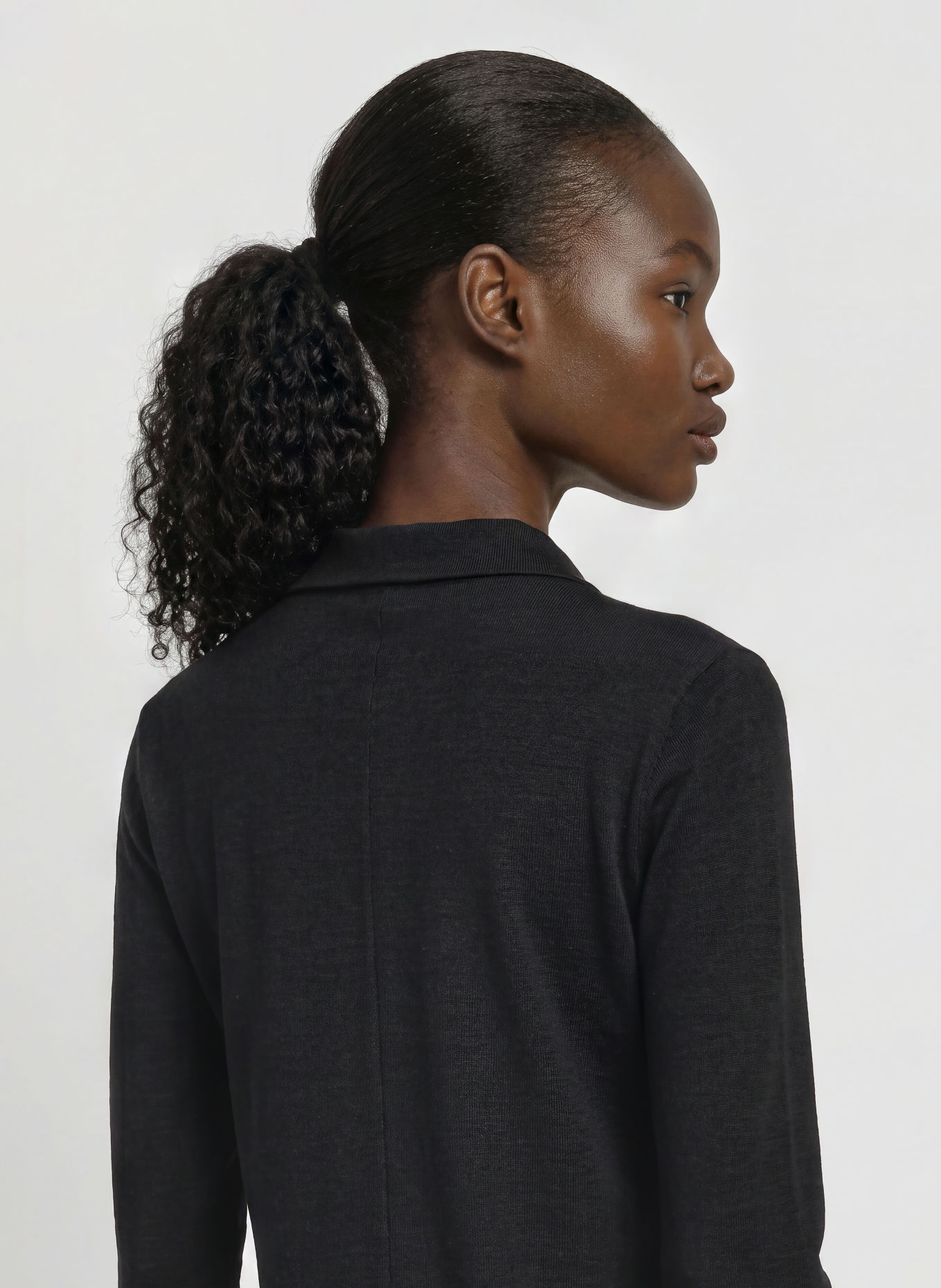 JEANNE BARET Jersey-pikétröja NAVARINO: SVART