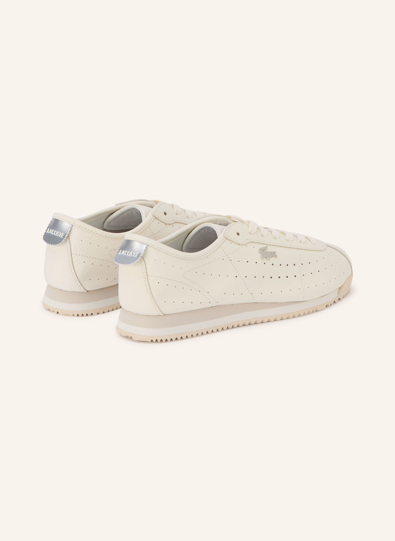 LACOSTE Sneaker CLUB: CREME / SILBER