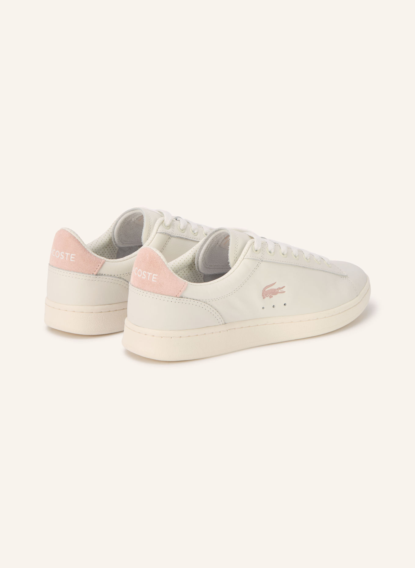 LACOSTE Sneaker CARNABY: WEISS / HELLROSA