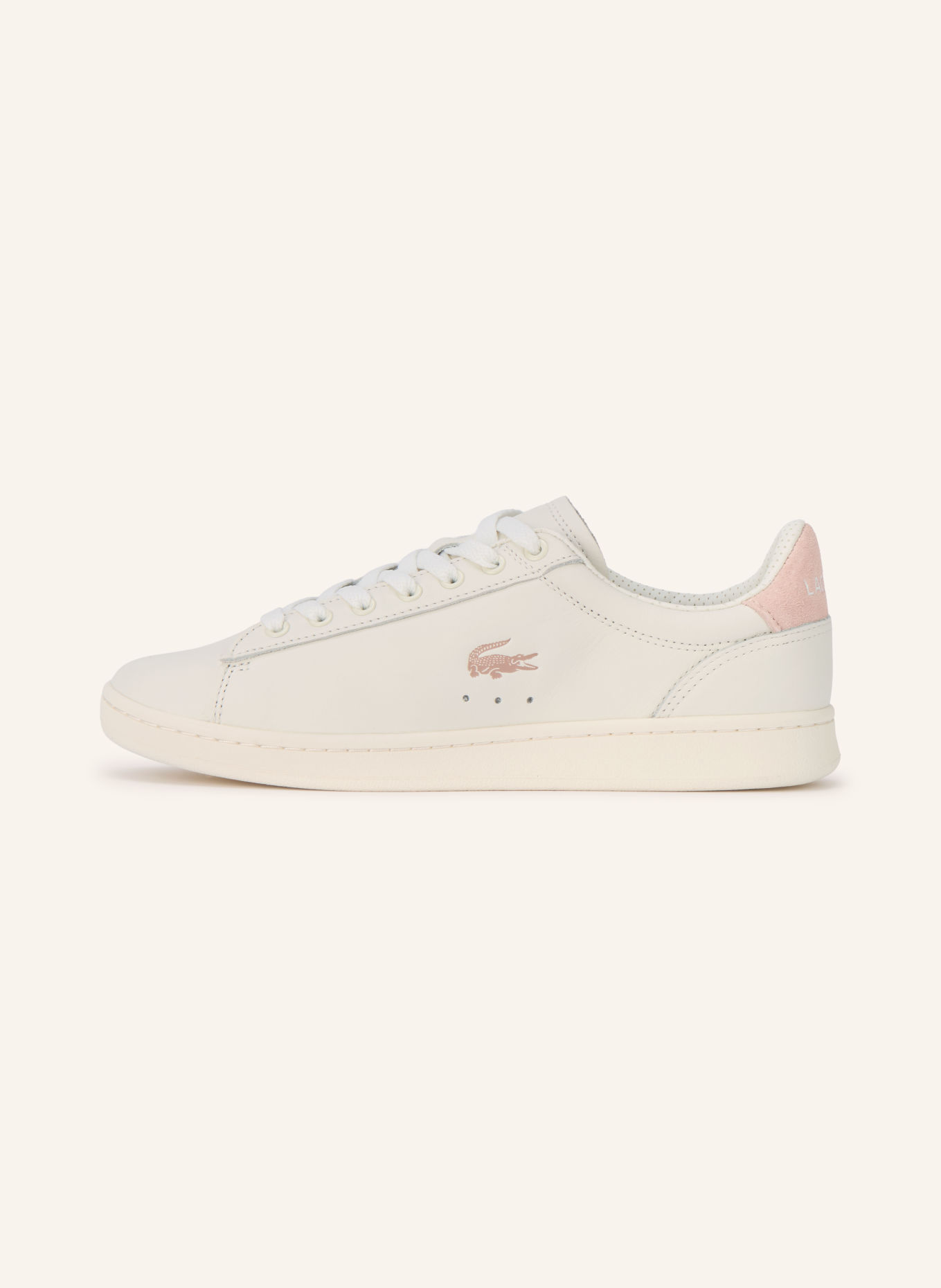 LACOSTE Sneaker CARNABY: WEISS / HELLROSA