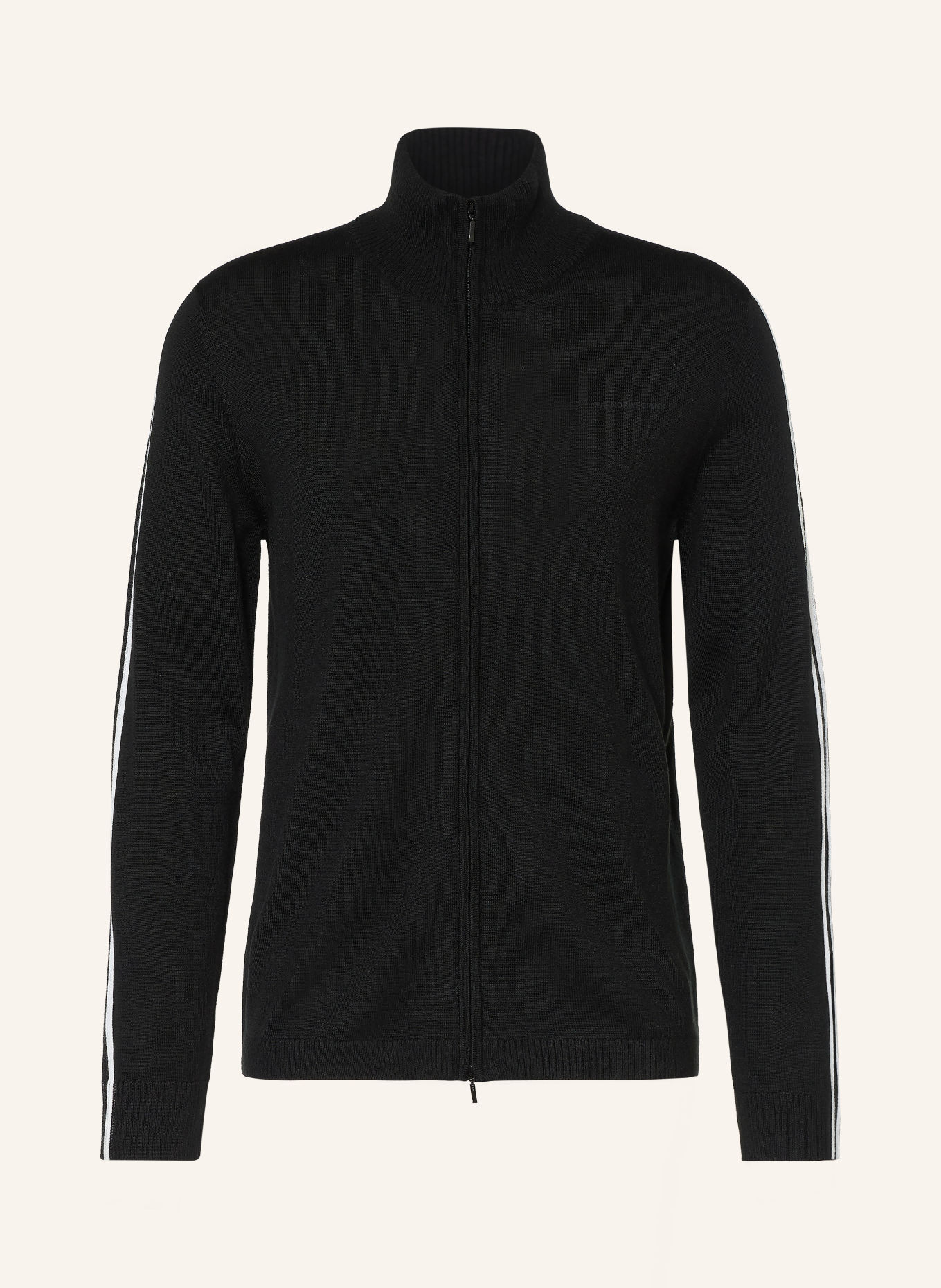 WE NORWEGIANS MOORE Midlayer with Merino Wool: BLACK / WHITE