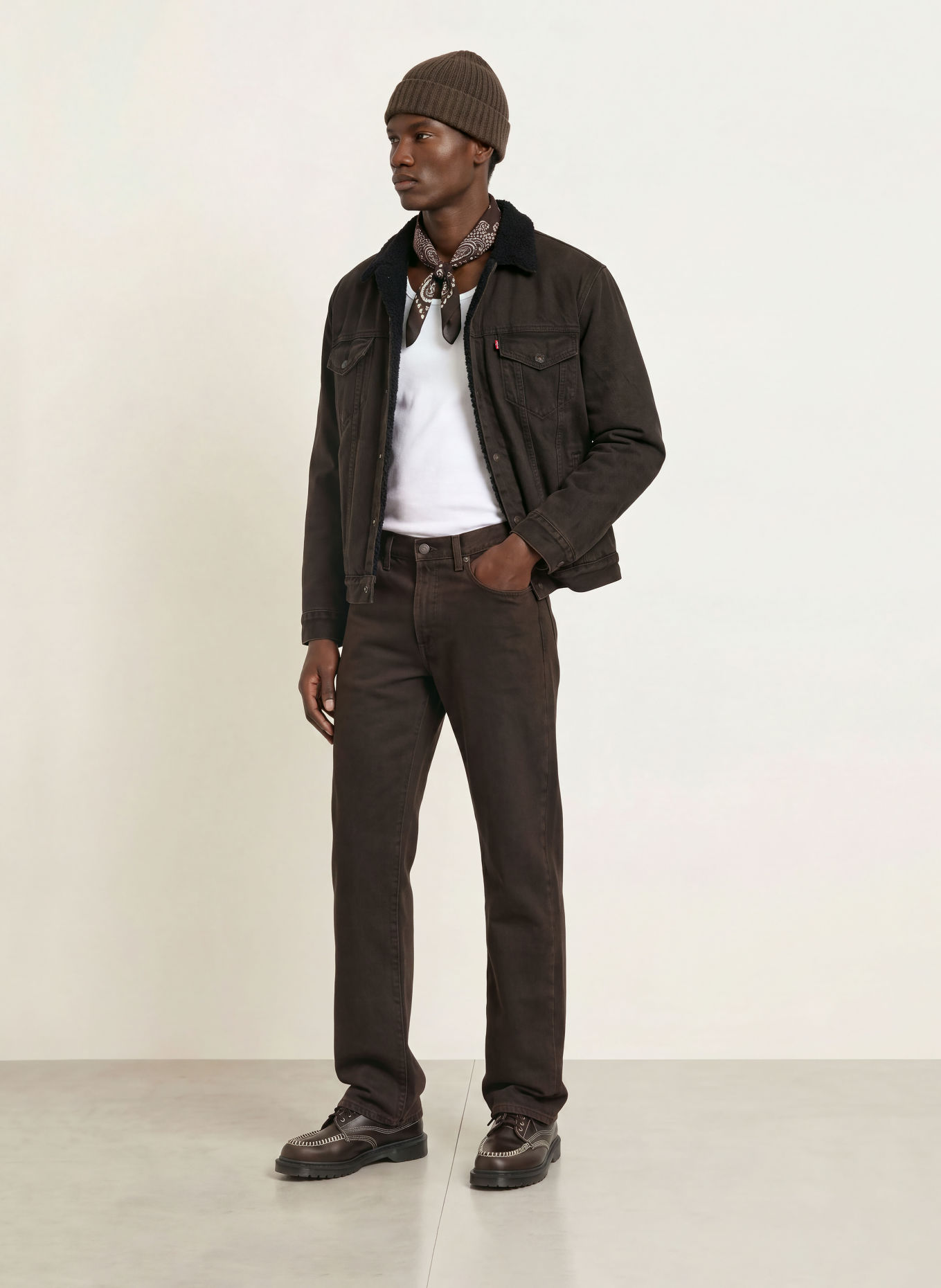 Levi's® Džínová bunda s umělou kožešinou: 48 Browns