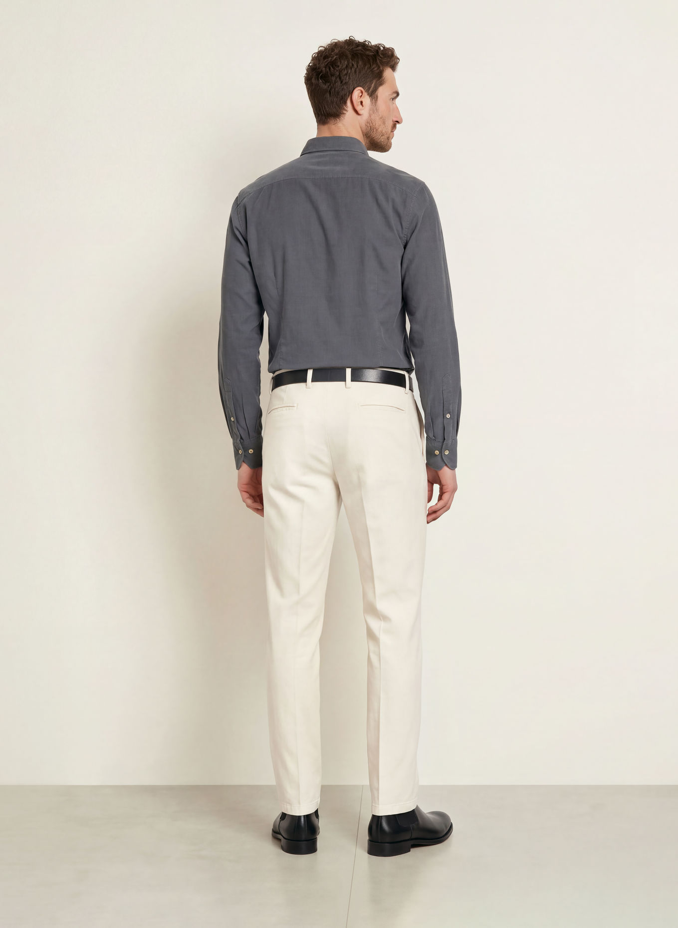 Stenströms Corduroy Shirt, Slimline Fit: DARK GRAY