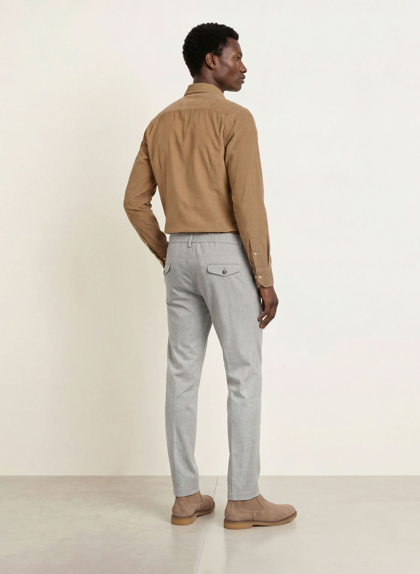 Stenströms Corduroy Shirt, Slimline Fit: BEIGE