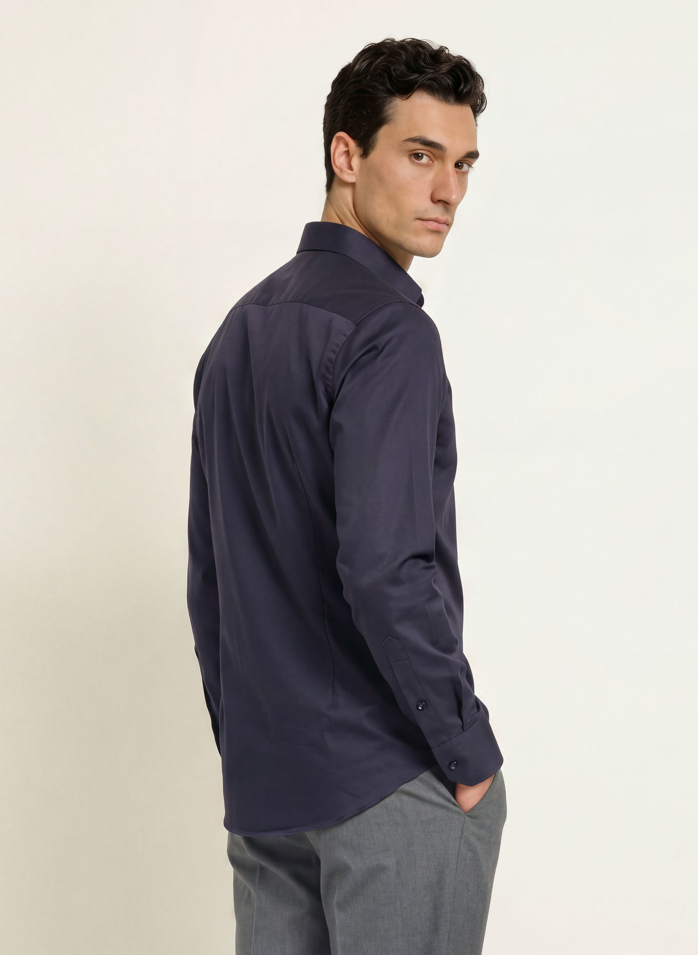 Stenströms Koszula o kroju Slimline Fit: GRANATOWY / SZAROBRĄZOWY / JASNONIEBIESKI