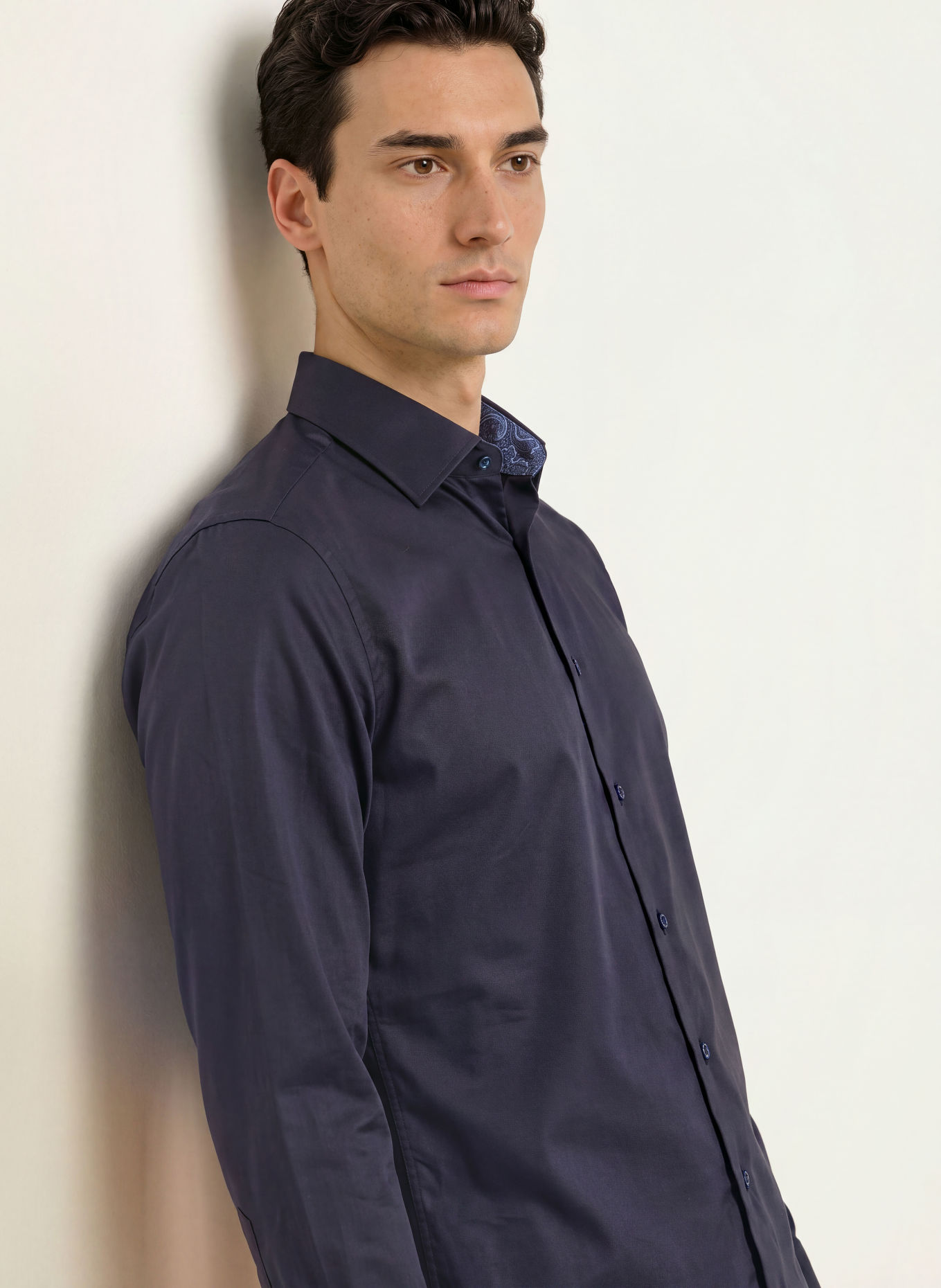 Stenströms Koszula o kroju Slimline Fit: GRANATOWY / SZAROBRĄZOWY / JASNONIEBIESKI