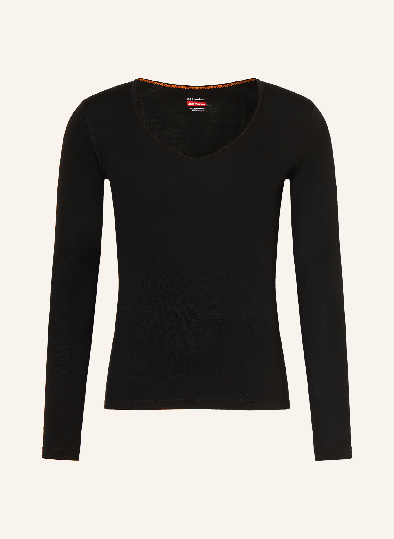 icebreaker MERINO 260 TECH Functional underwear shirt made from merino wool: BLACK