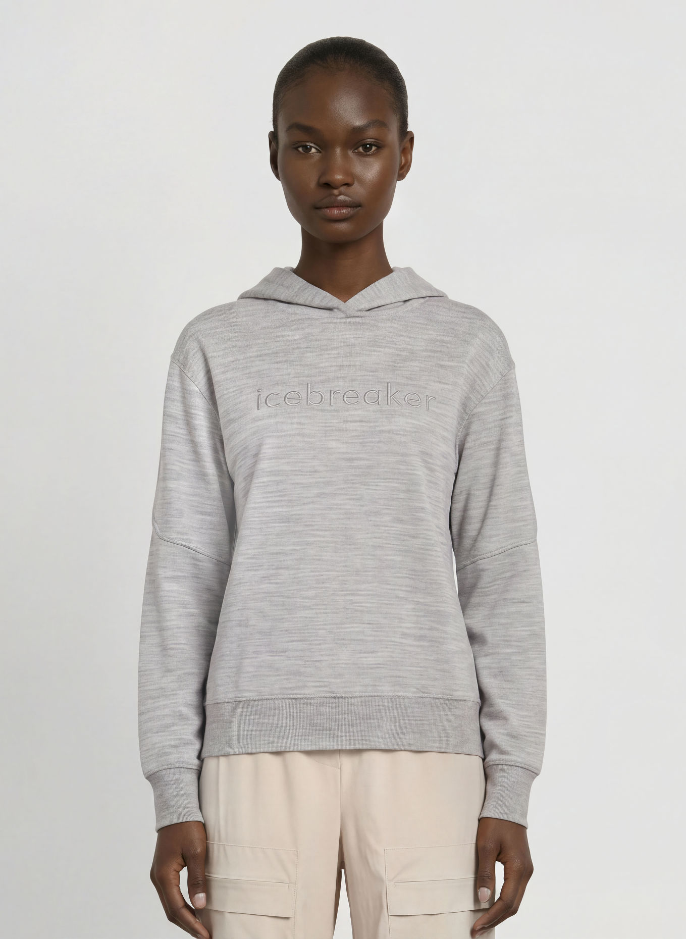 icebreaker Bluza z kapturem 360 REALFLEECE ELEMENTAL z wełny merynosowej: SZARY
