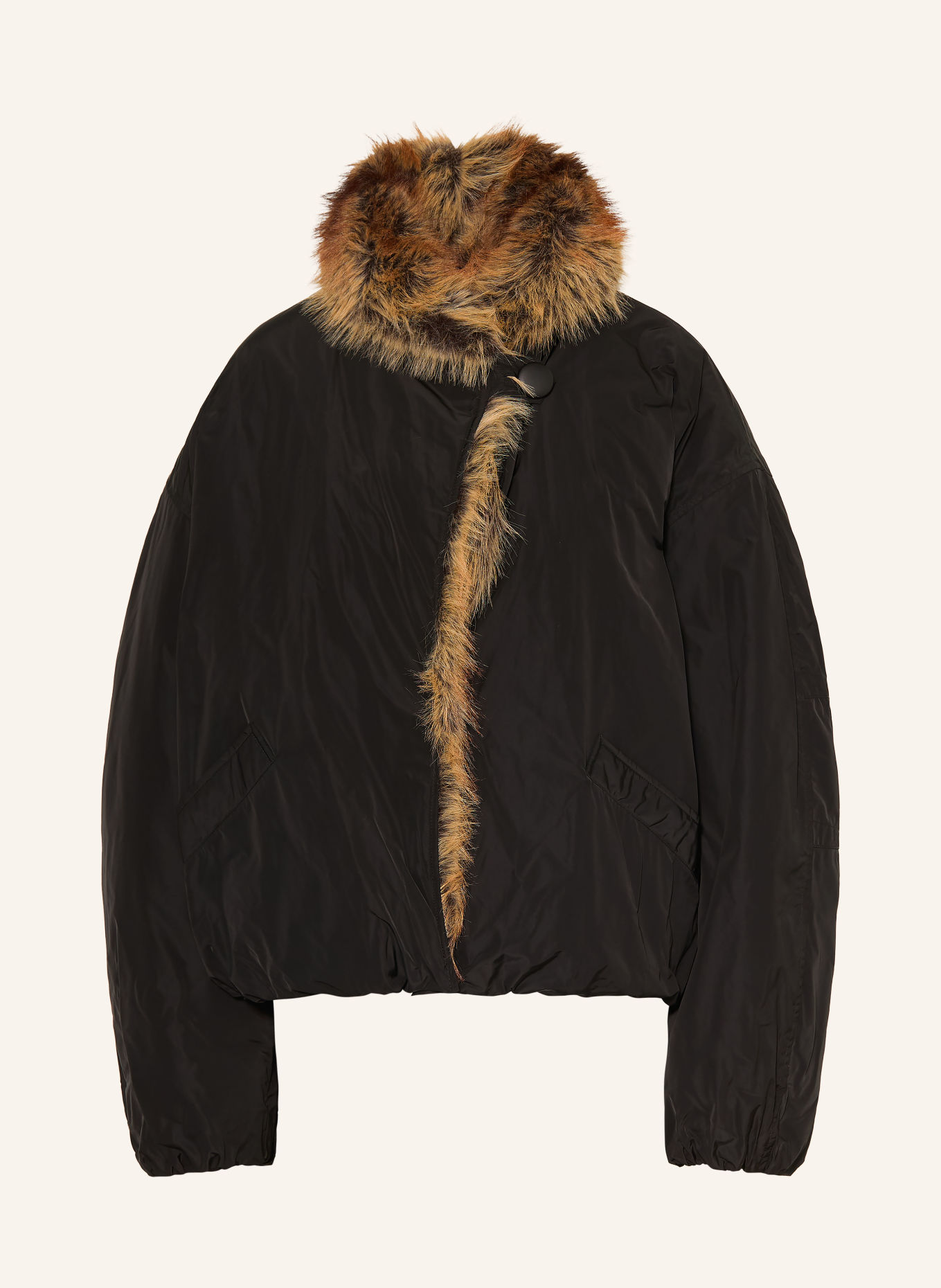ISABEL MARANT Blouson CHARONE avec fausse fourrure: NOIR / MARRON