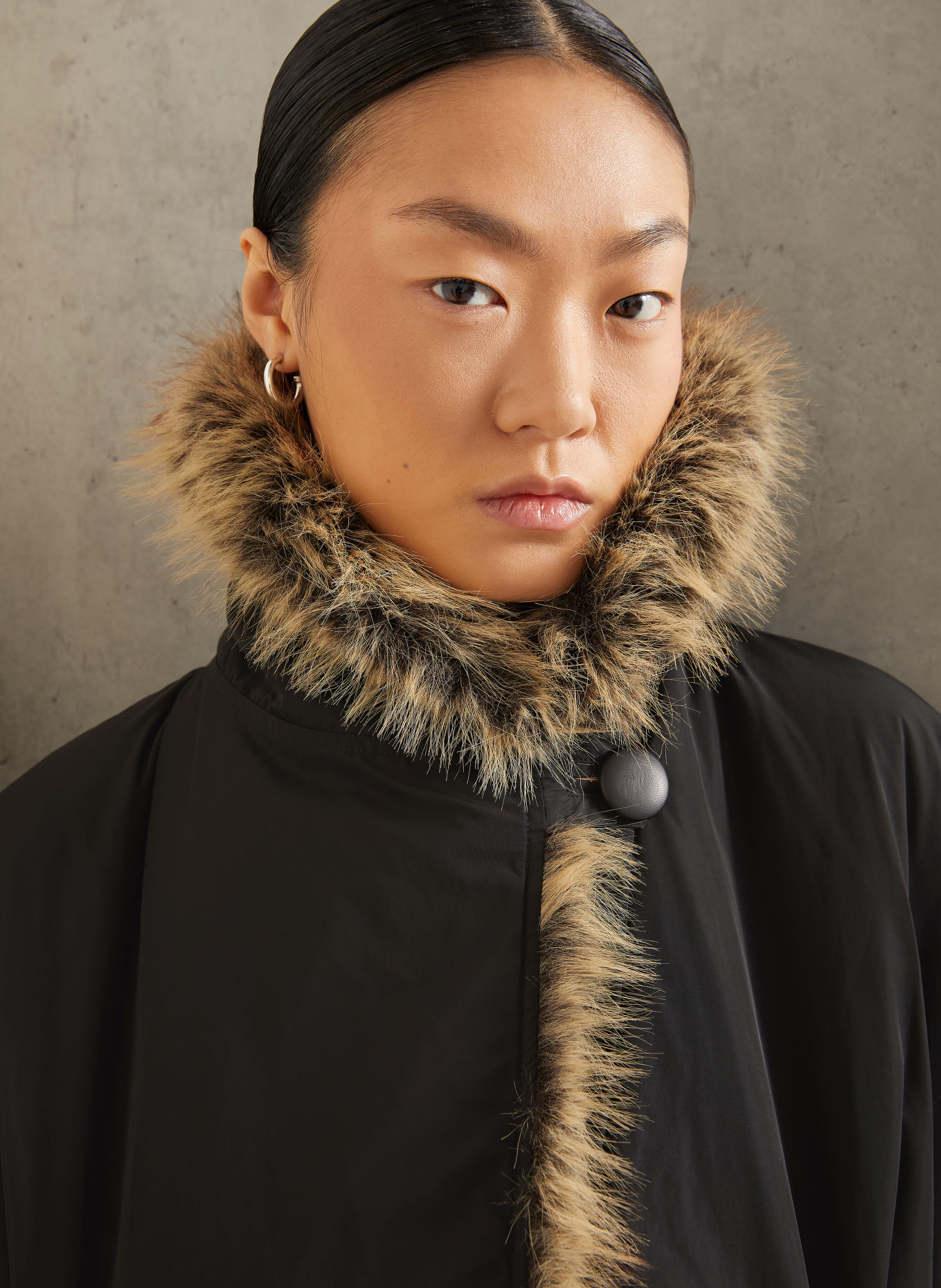 ISABEL MARANT Blouson CHARONE avec fausse fourrure: NOIR / MARRON