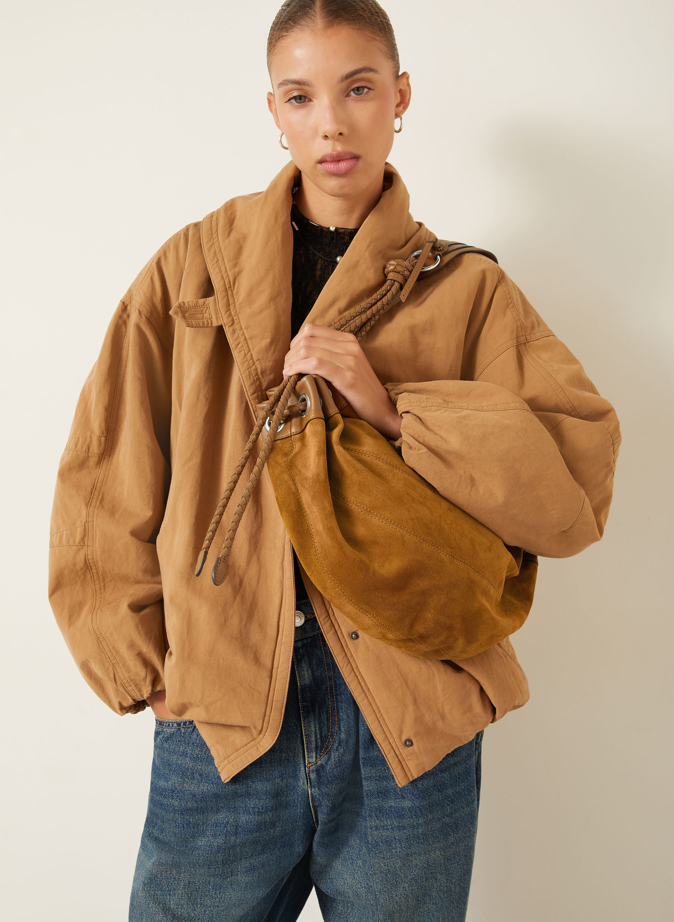 ISABEL MARANT MAIA MEDIUM Shoulder bag with Pouch: DARK BROWN