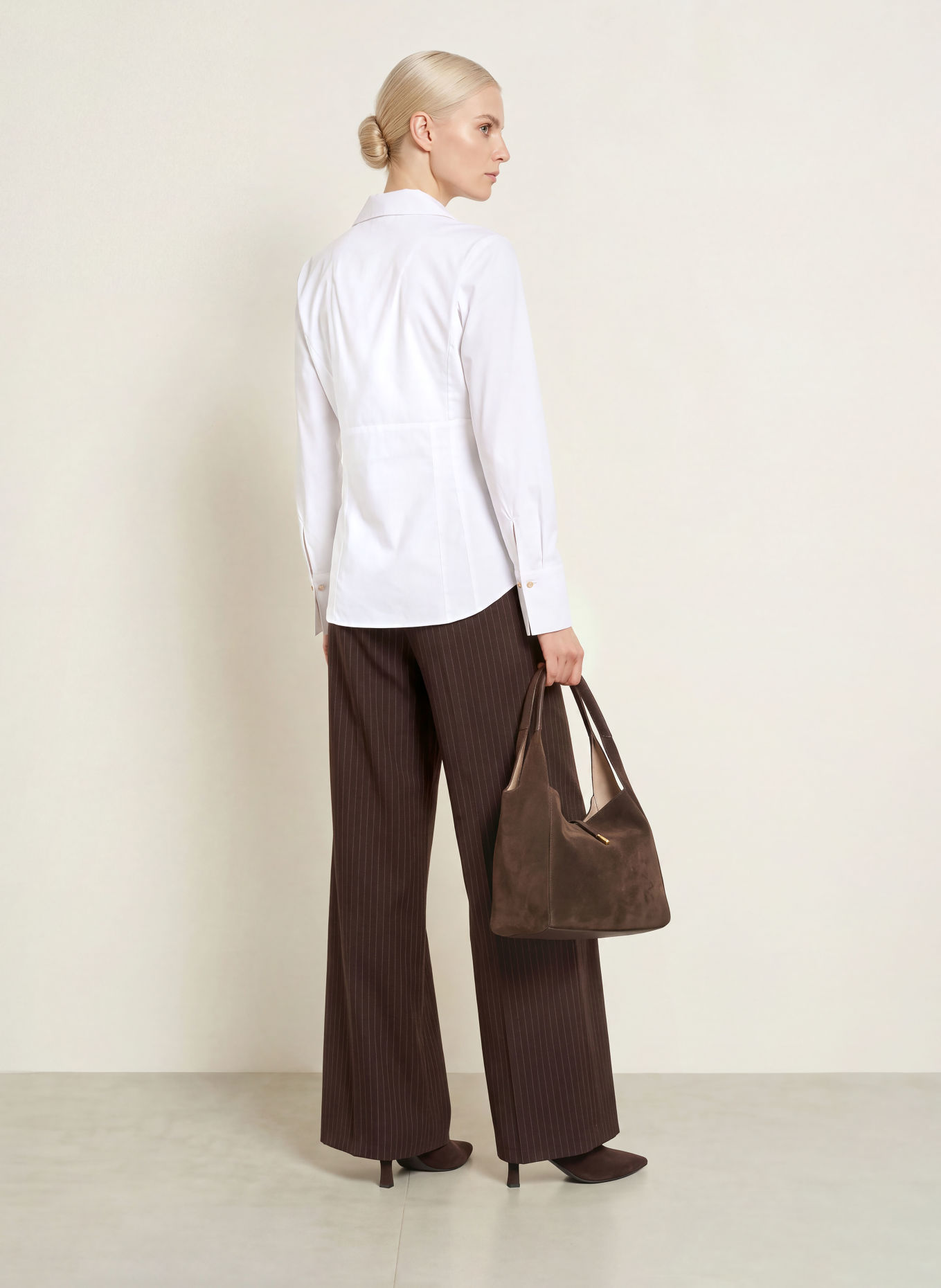 MARELLA Pantalon palazzo: MARRON FONCÉ / MARRON CLAIR