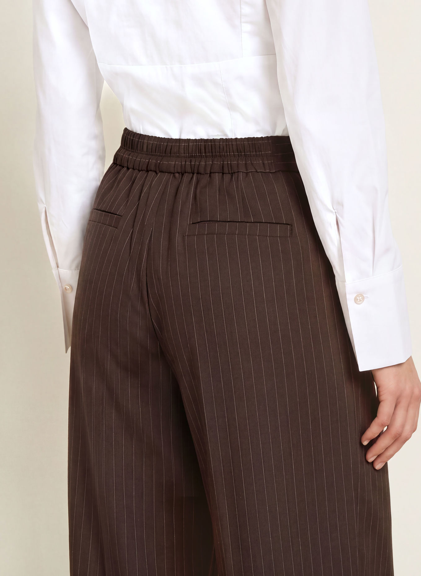 MARELLA Pantalon palazzo: MARRON FONCÉ / MARRON CLAIR