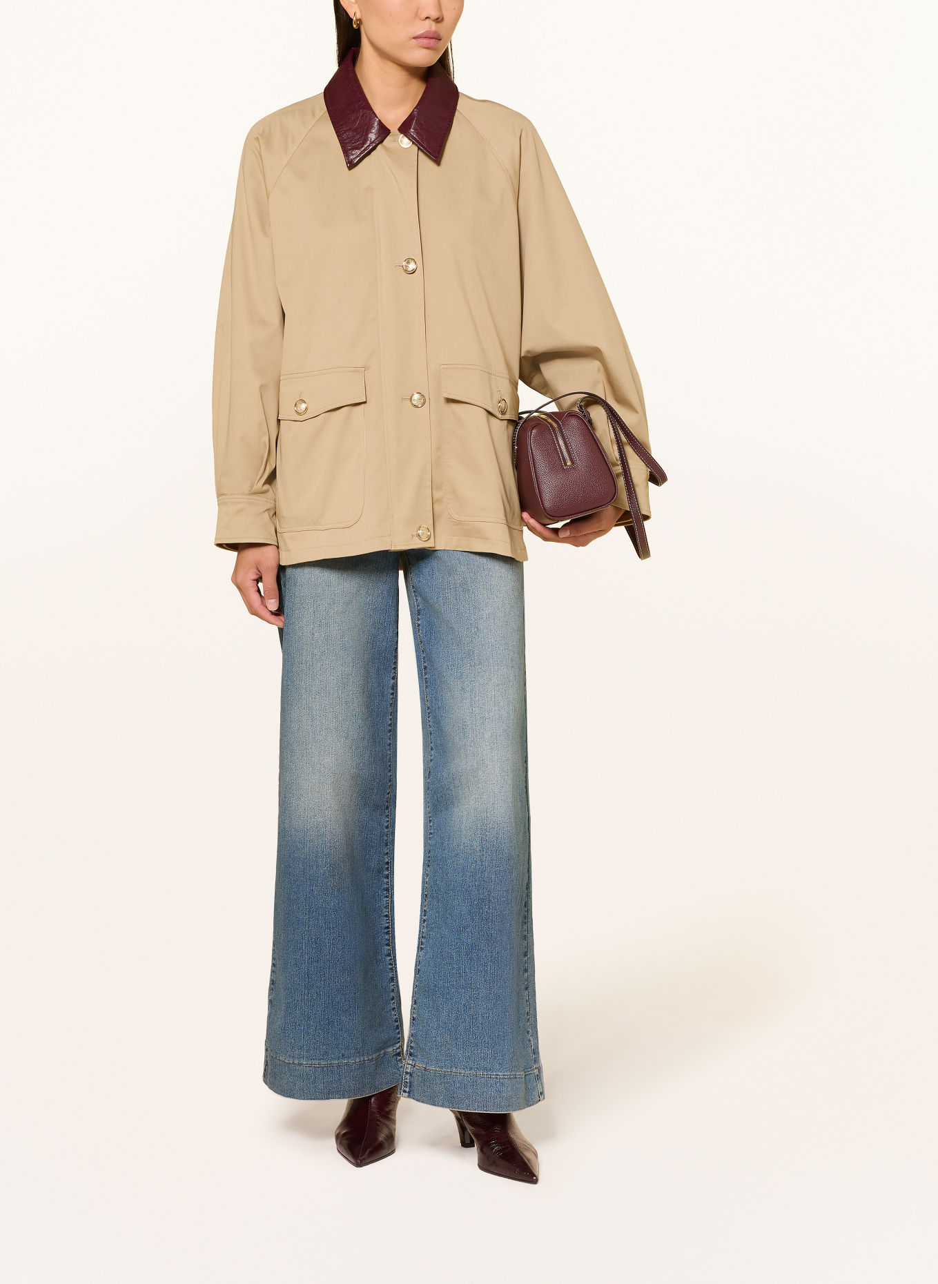 MARELLA Jas EDITTO: BEIGE / DONKERROOD