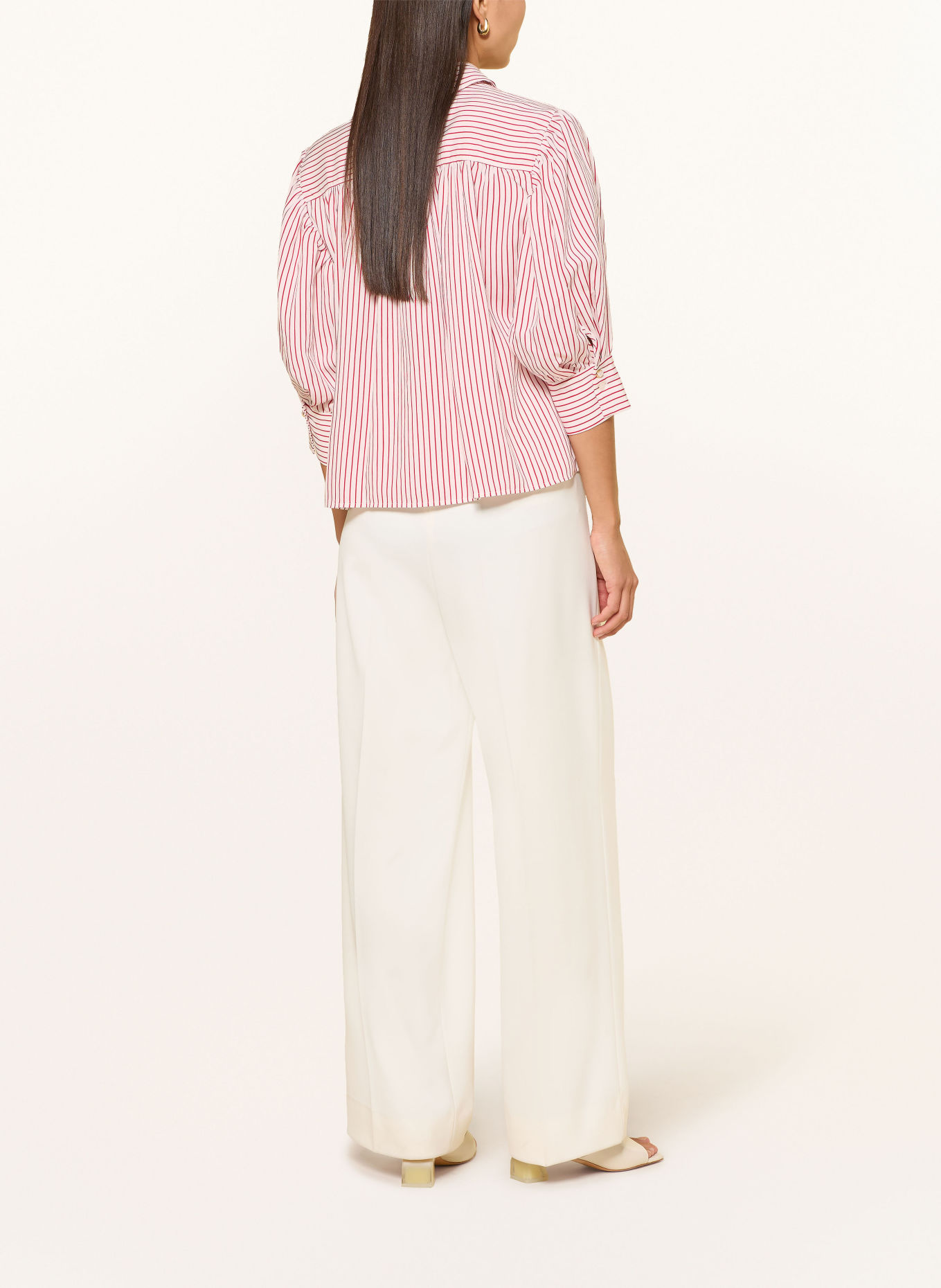 MARELLA Overhemdblouse met 3/4-mouwen: WIT / ROOD