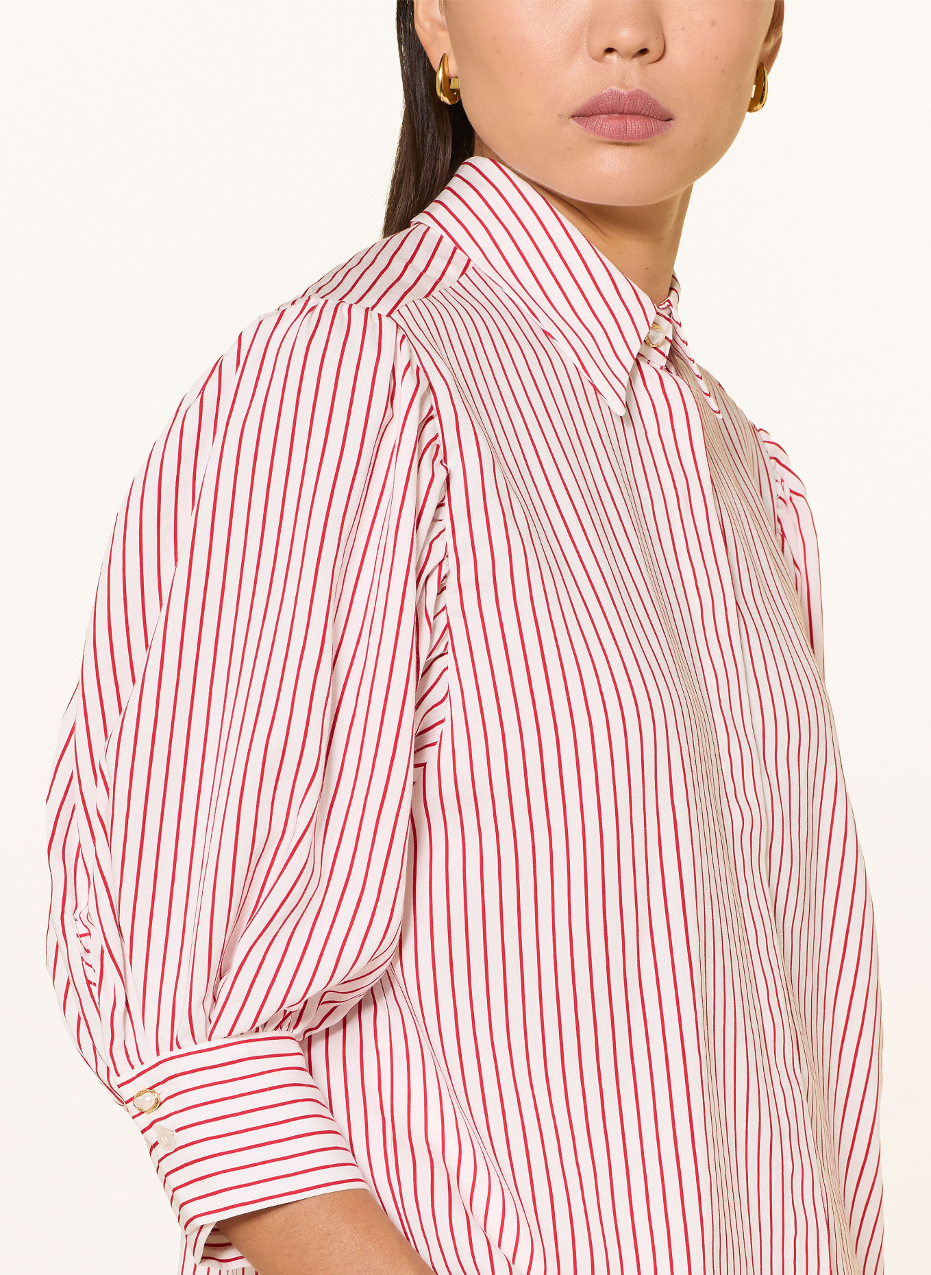 MARELLA Overhemdblouse met 3/4-mouwen: WIT / ROOD