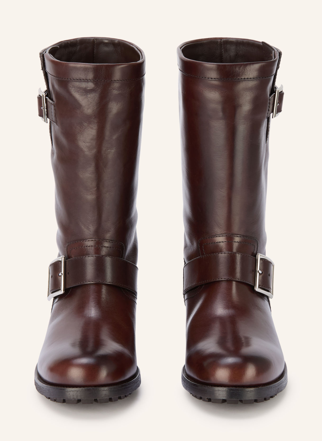 JIMMY CHOO Biker boots BIKER: DARK BROWN / SILVER