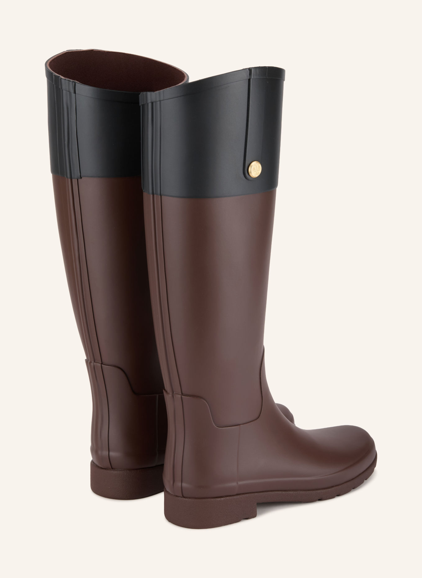 HUNTER Gummistiefel REFINED GOLD TRIM: BRAUN / SCHWARZ