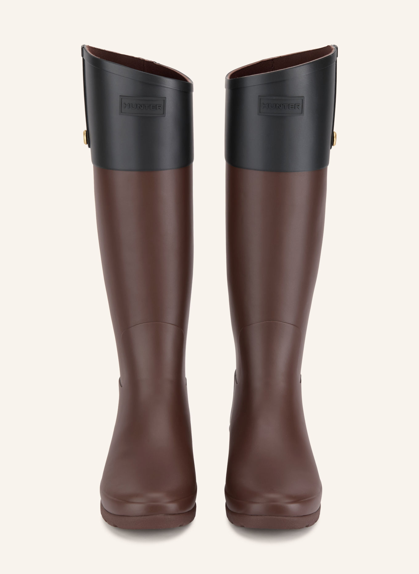 HUNTER Gummistiefel REFINED GOLD TRIM: BRAUN / SCHWARZ