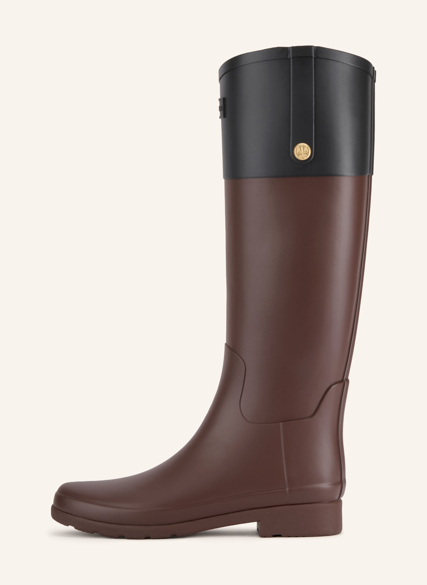 HUNTER Gummistiefel REFINED GOLD TRIM: BRAUN / SCHWARZ