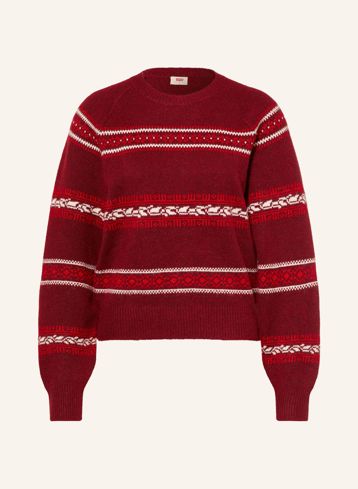 Levi's® JOLIE Sweater: DARK RED / RED / WHITE