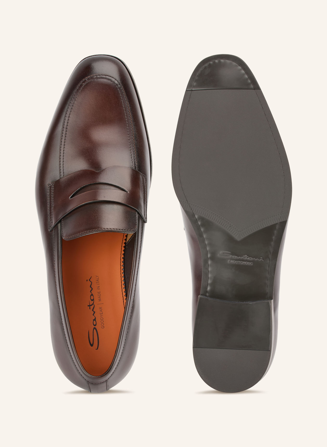 Santoni Pennyloafer GREGOR: MARRON FONCÉ