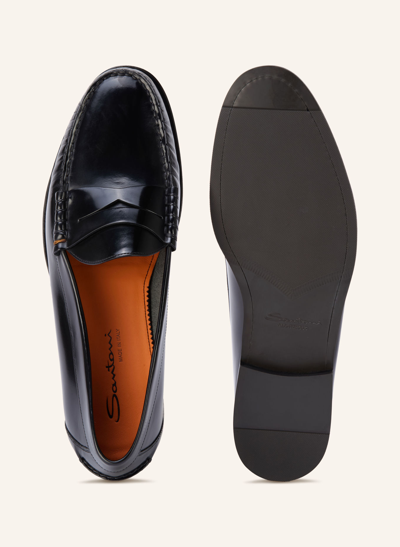 Santoni Pennyloafer COLLEGE: ZWART