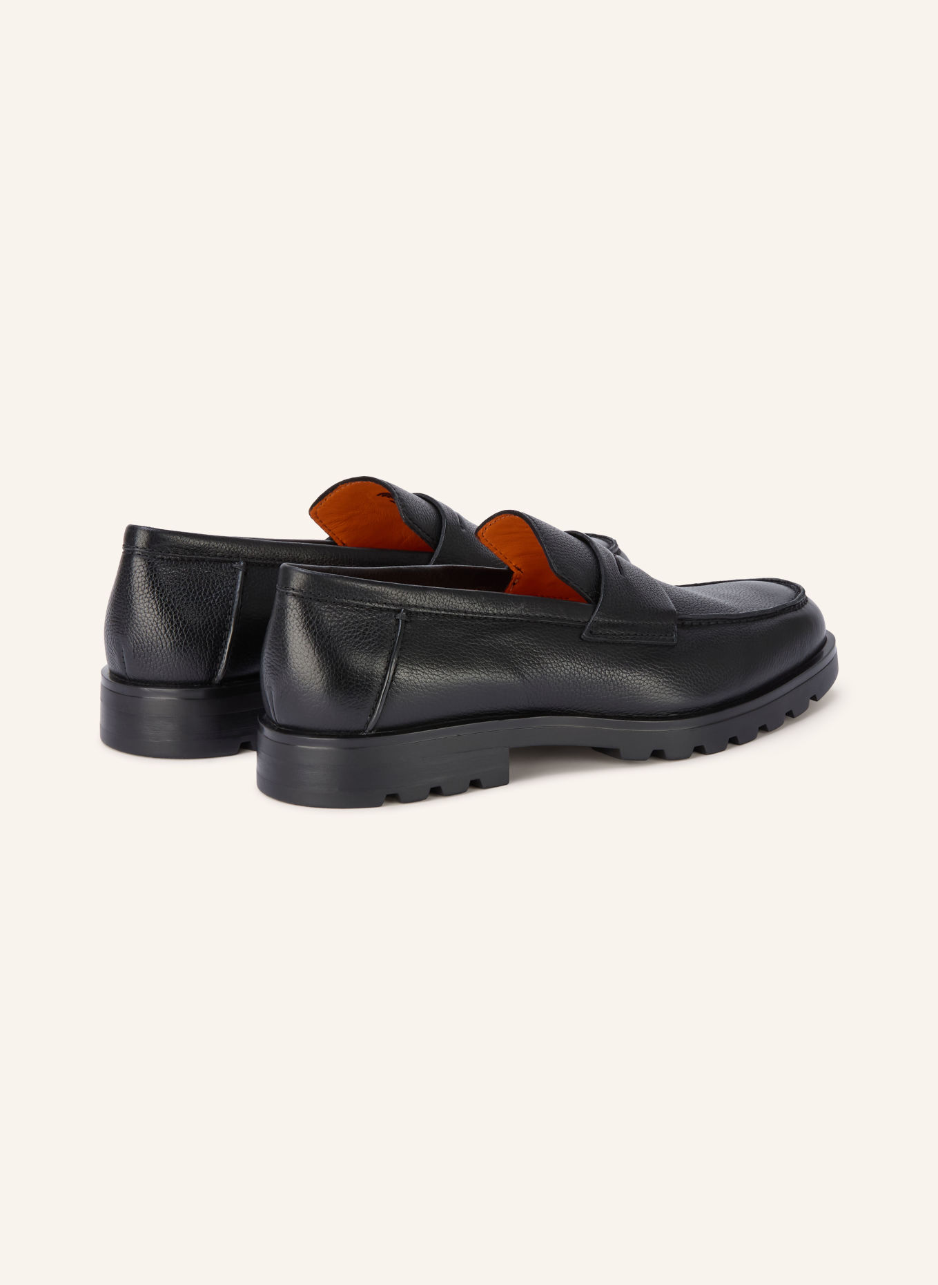 Santoni Penny loafers ROCK: CZARNY