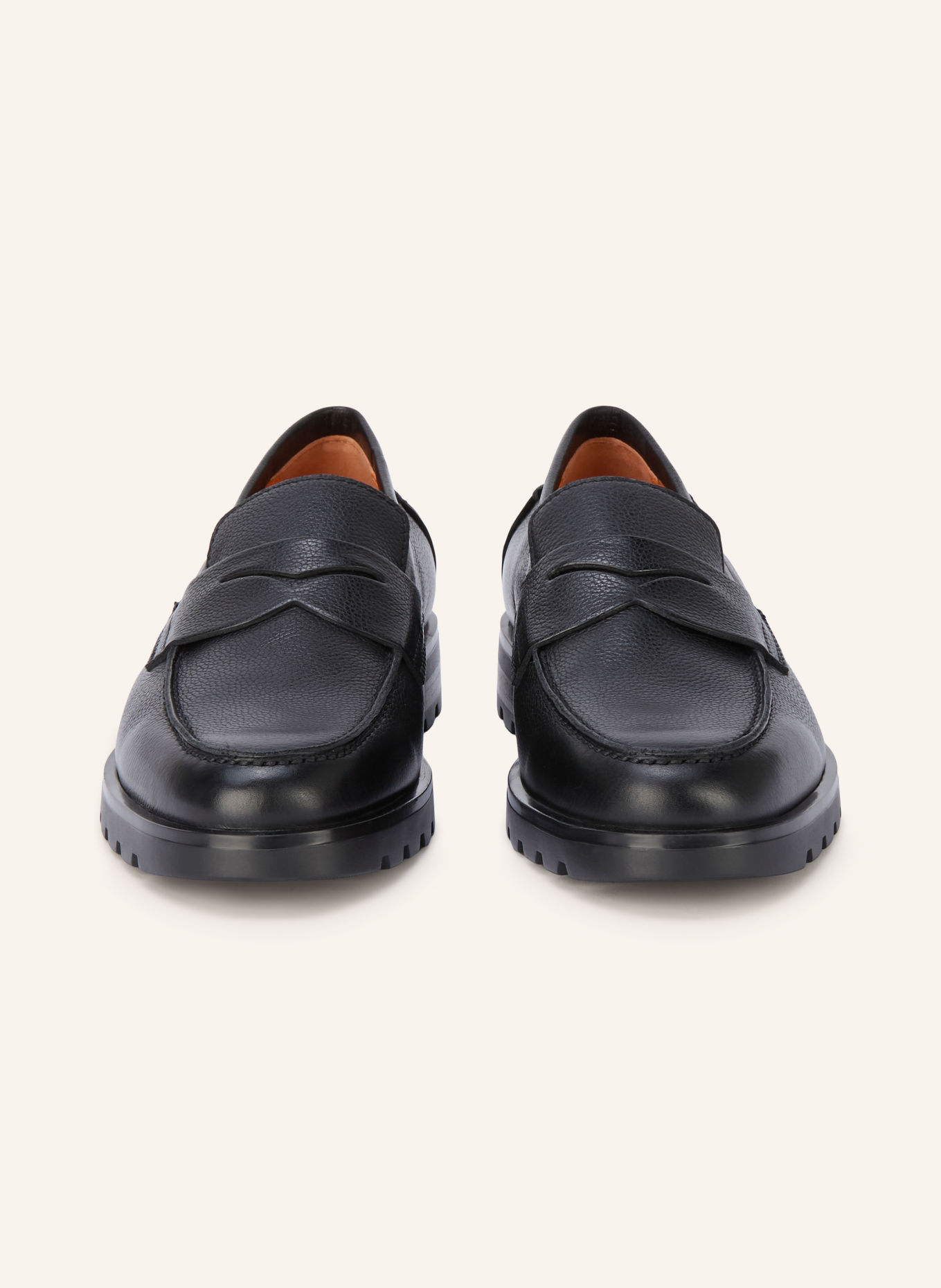 Santoni Penny loafers ROCK: CZARNY