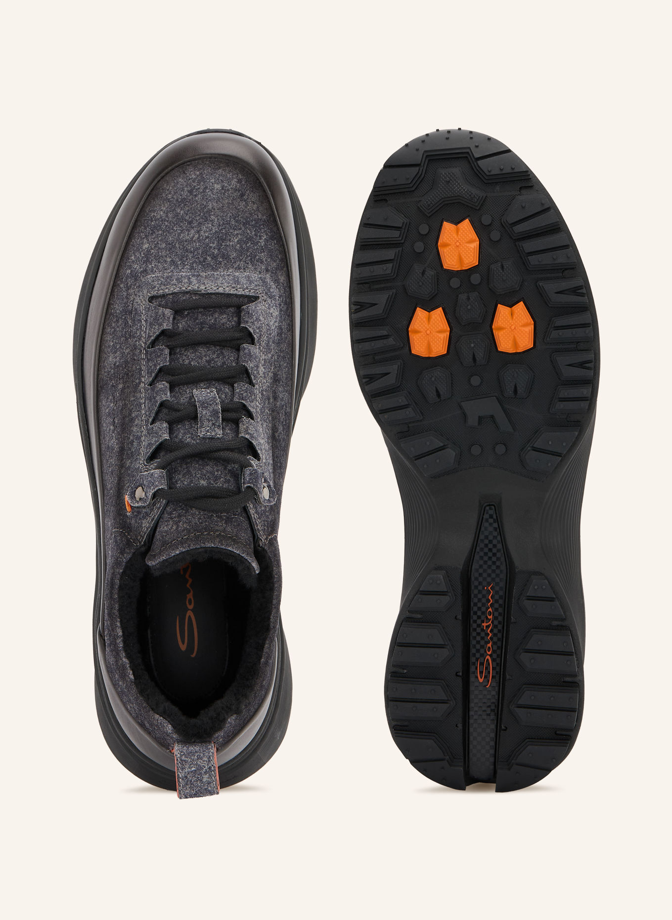Santoni Sneakersy: CZIEMNOSZARY