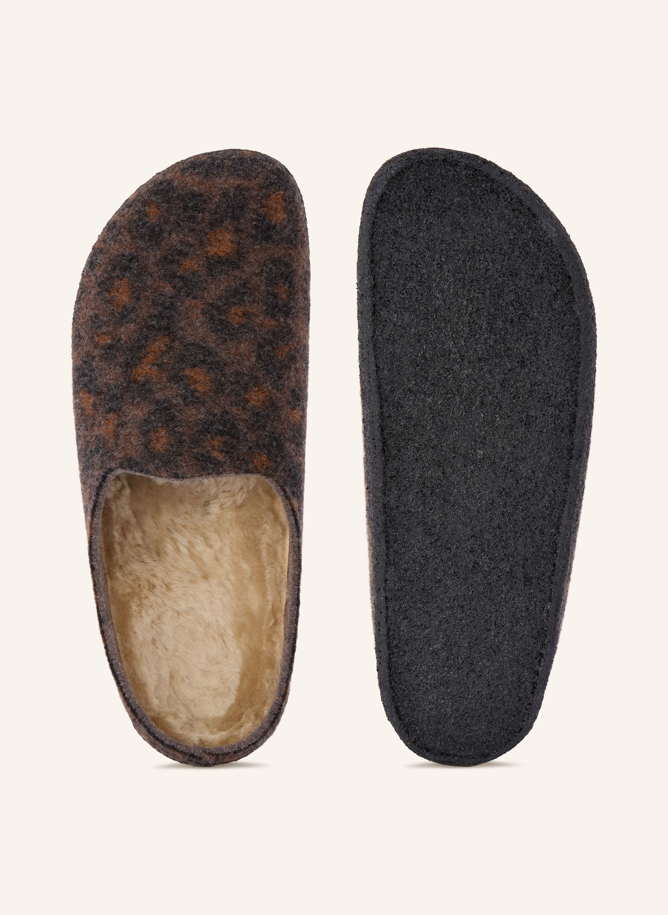 BIRKENSTOCK Hausschuhe AMSTERDAM WRAPPED DIP: BRAUN / SCHWARZ